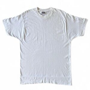 90s BVD Blank White Tee VTG Single Stitch Made in USA Sz Large